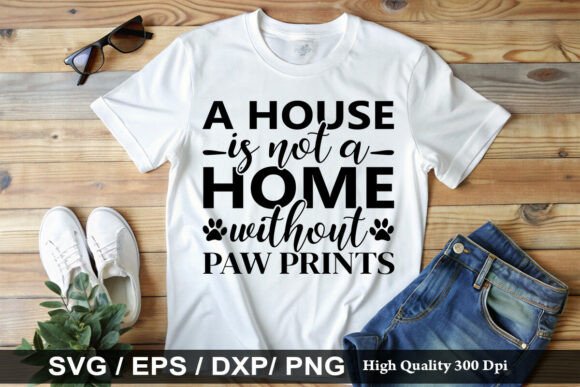 A House is Not a Home Without Paw Prints Graphics for T-Shirt Designs