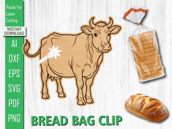Animal Cow Bread Clip SVG for Playful Branding