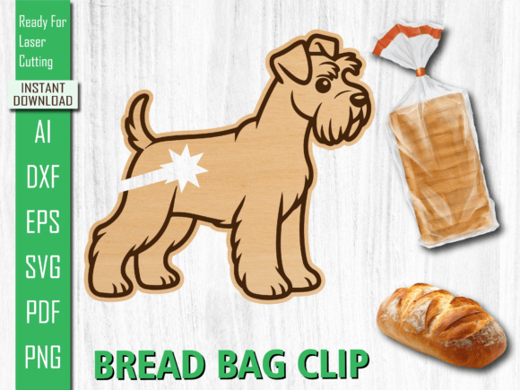 Animal Laser Cut Clip, Dog Bread Clip