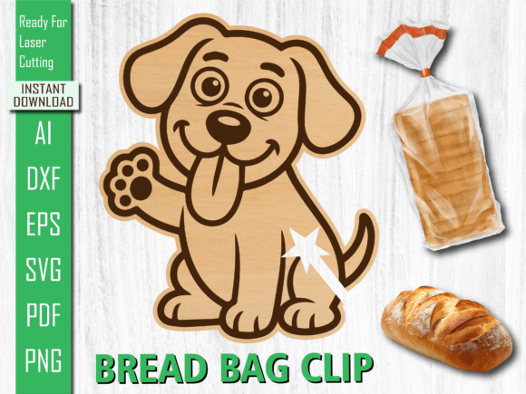 Beagle Dog Bread Clip SVG for Laser Cutting