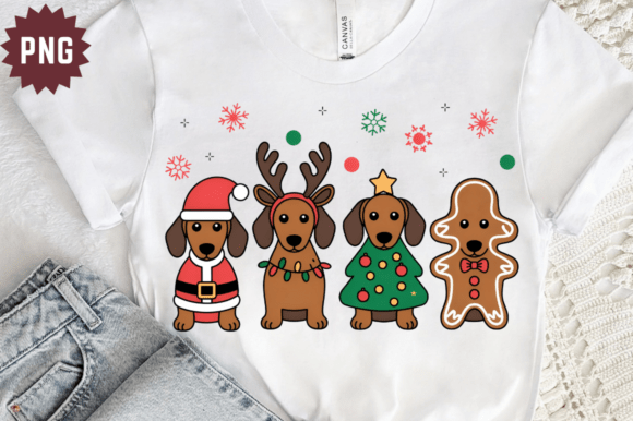 Christmas Dachshund Holiday Dog PNG for Branding and Marketing