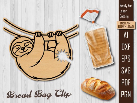 Cute Sloth Bread Clip Laser Cut Ornament