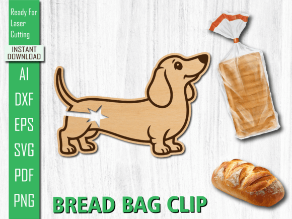Dog Laser Cut Dachshund Bread Clip for Modern Web Design