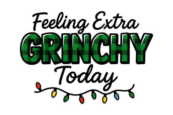 Extra Grinchy Christmas Plaid Design for T-Shirt Graphics