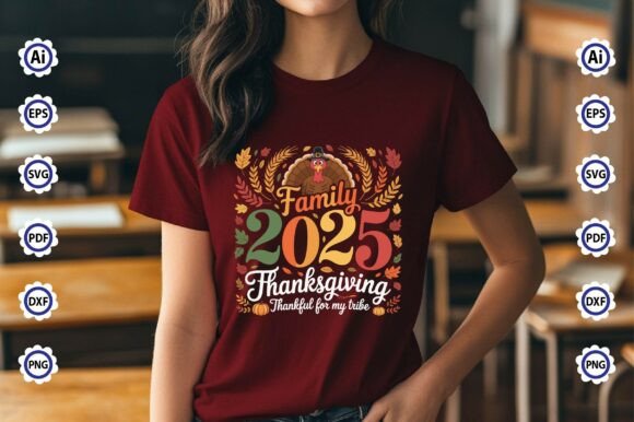 Family 2025 Thanksgiving Thankful for Graphics