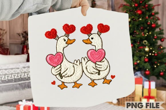 Faux Yarn Valentine Cute Couple PNG for Crafting and Graphics
