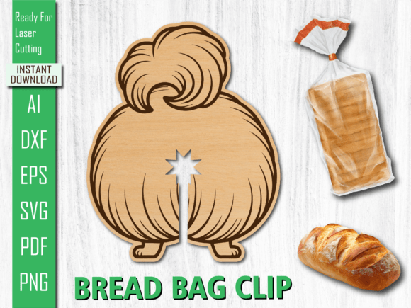 Fluffy Back Dog Butt Laser Bread Clip
