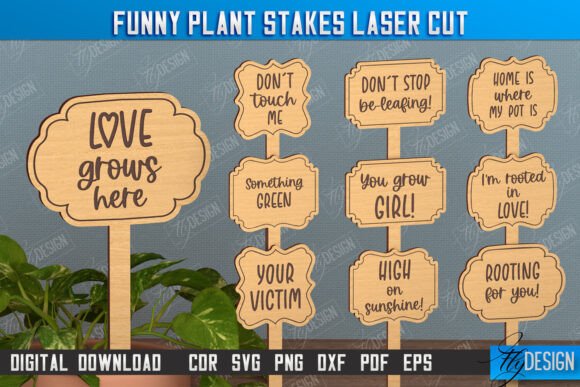 Fun Plant Stakes for Laser Cutting