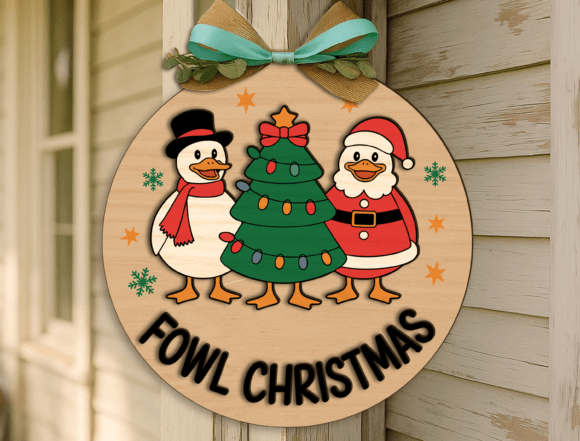 Funny Fowl Christmas Ducks Holiday Svg for Laser Cutting
