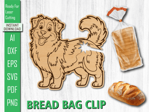 Funny Happy Dog Bread Clip
