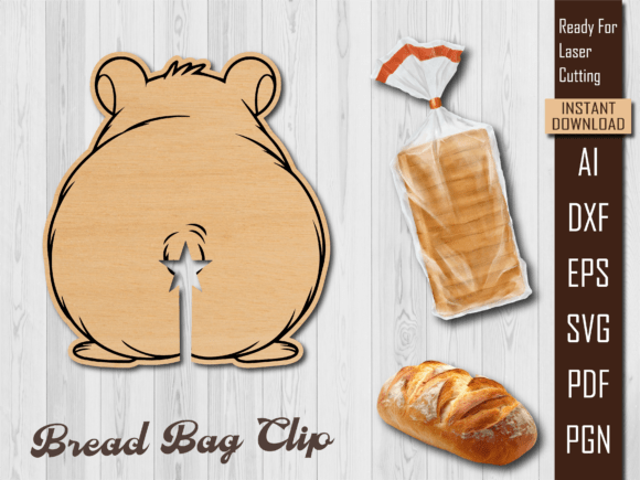 Hamster Bread Clip Laser Cutting for Home Decor