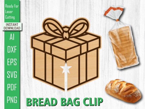 Laser Christmas Gift Box Bread Bag Clip