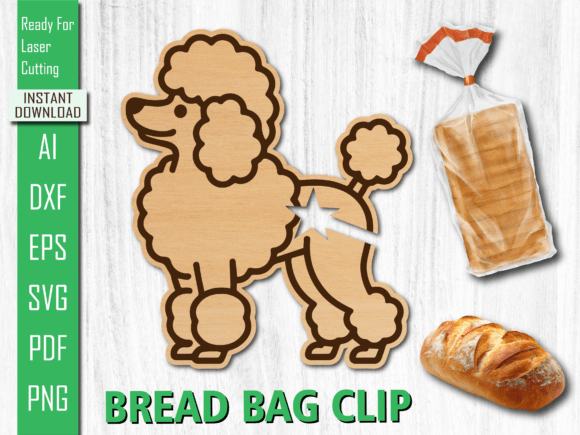 Laser Cut Curly Poodle Dog Bread Clip