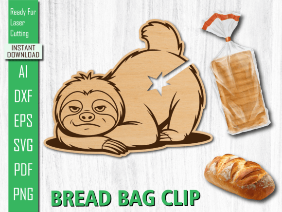 Laser Cut Lazy Cat Bread Clip for Modern Branding