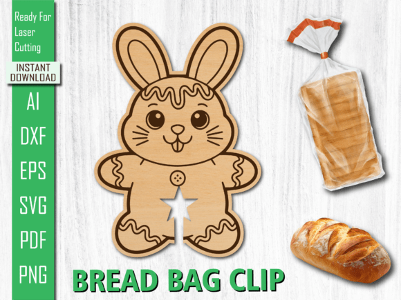 Laser Cut Rabbit Bunny Bread Bag Clip for Creative Design