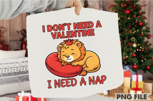 Lion Cub Nap Valentine Crown Clipart for Crafting and Design
