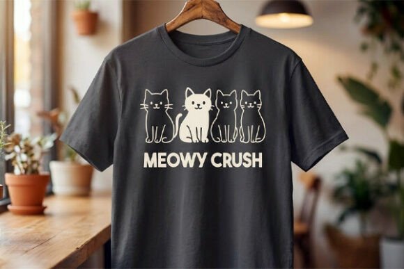 Meowy Crush Cute Cat Valentine Vector for T-Shirt Designs and Graphics