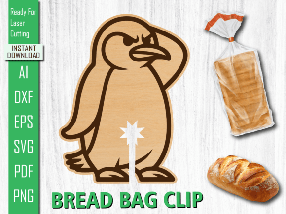 Penguin Bread Clip, Laser Cutting for Playful Branding