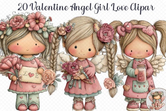 Valentine Angel Girl Love Clipar: A Graphic Design Asset for Branding and Marketing