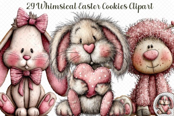 Whimsical Easter Cookies Clipart for Blog and Website Graphics